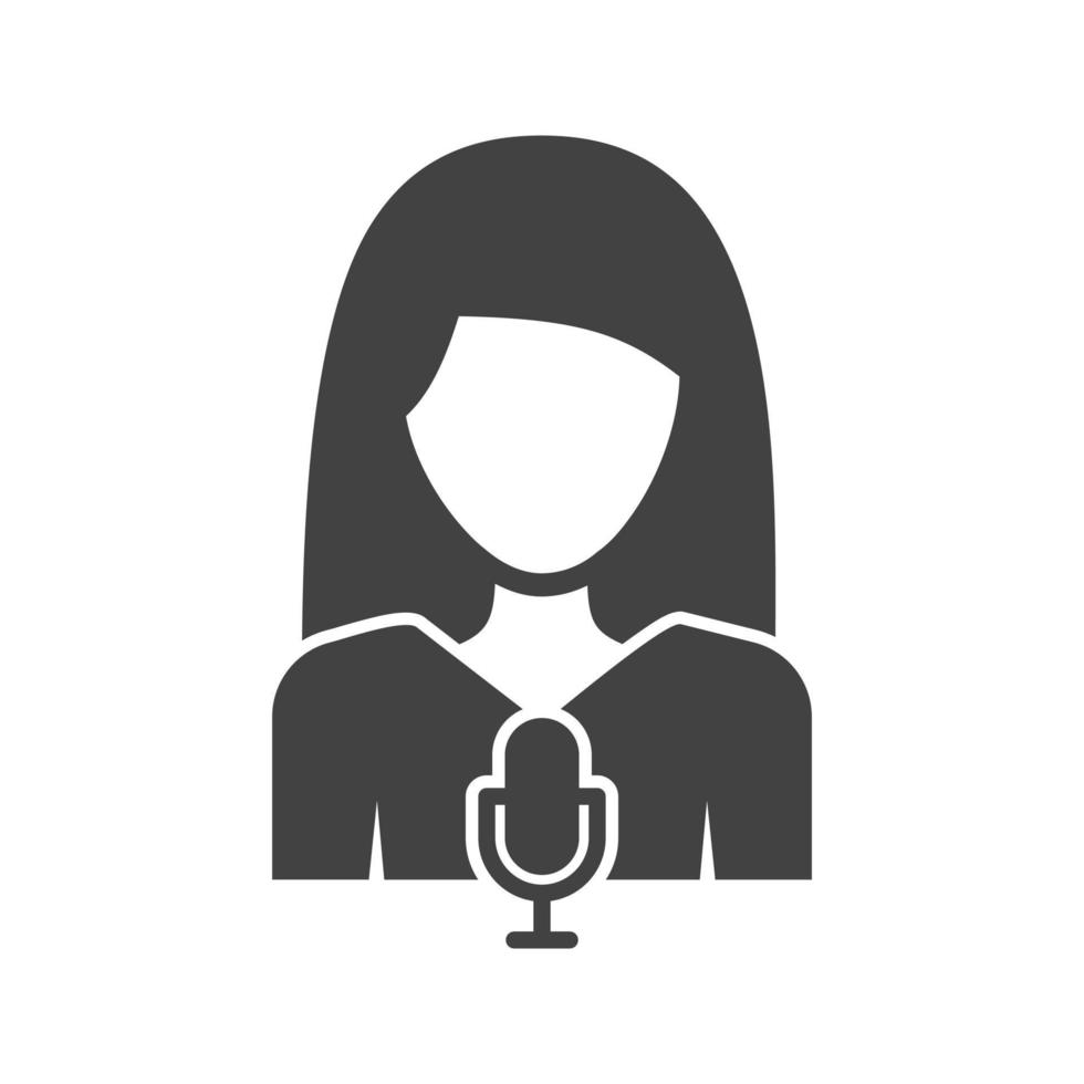 Woman Anchor Glyph Black Icon vector