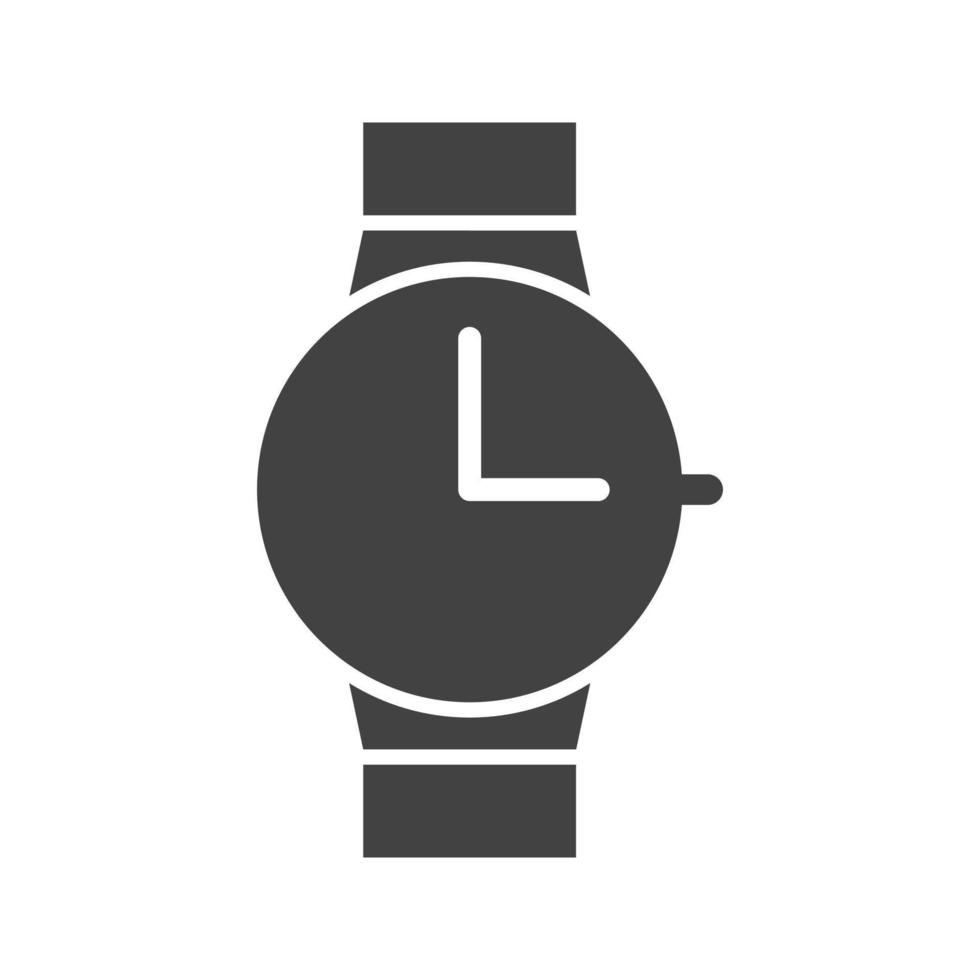 Casual Watch Glyph Black Icon vector