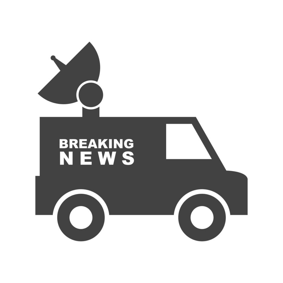 News Van I Glyph Black Icon vector