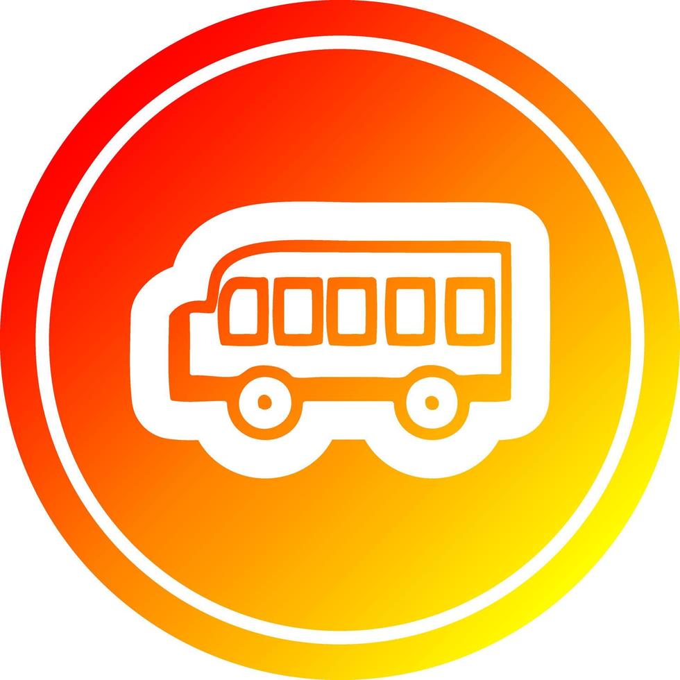 school bus circular in hot gradient spectrum vector