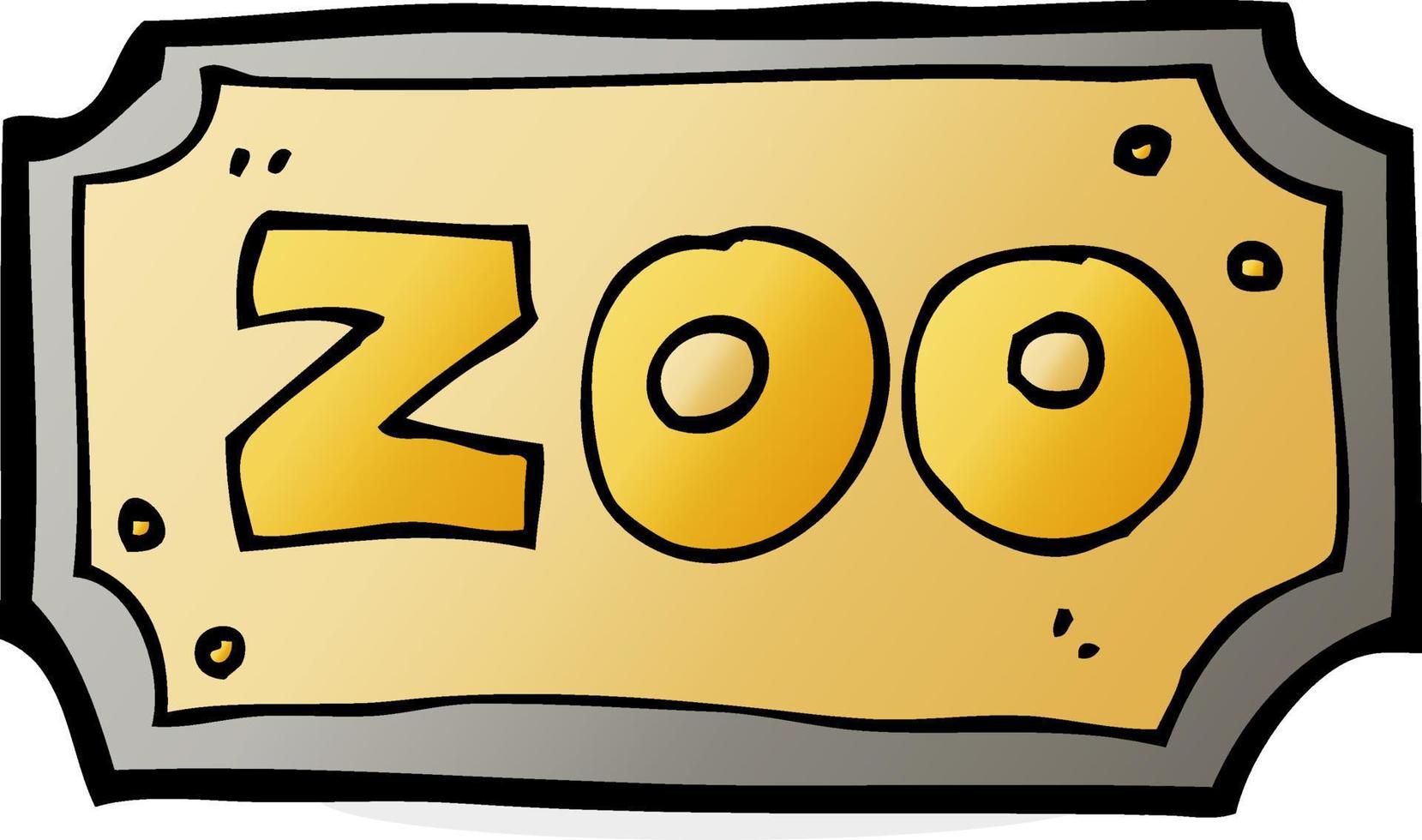 cartoon zoo sign vector