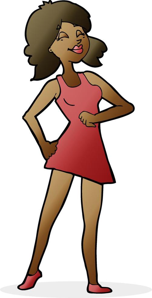 cartoon proud woman vector