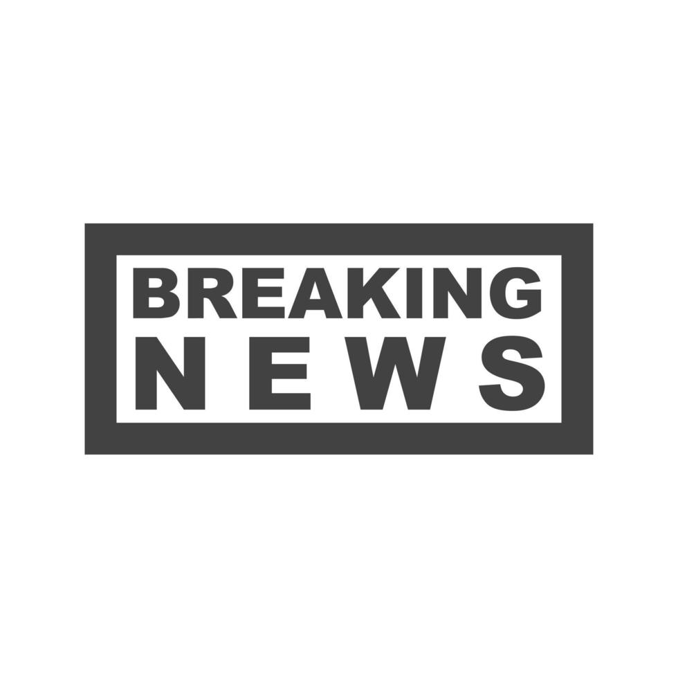 Breaking News Glyph Black Icon vector