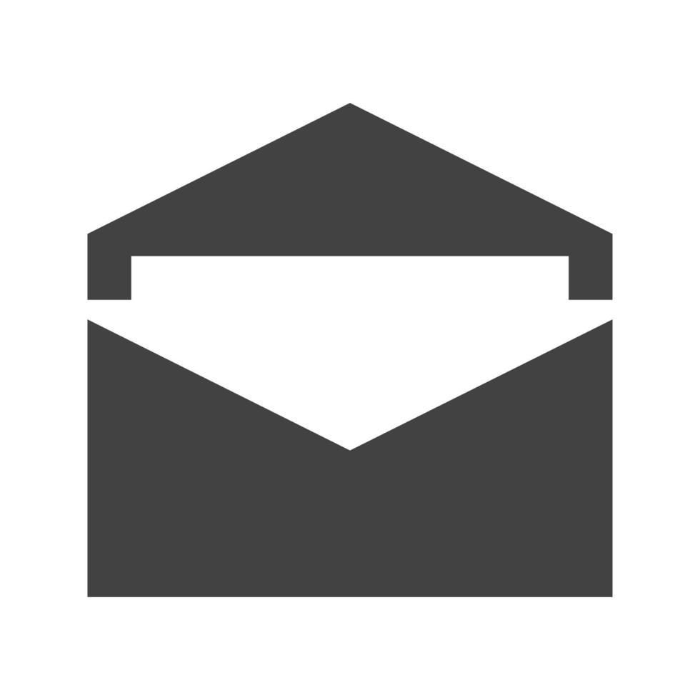 Open Envelope II Glyph Black Icon vector