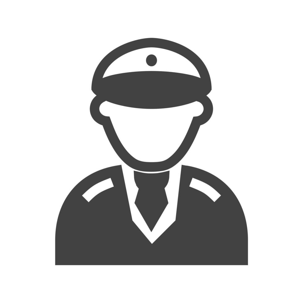 Pilot Glyph Black Icon vector