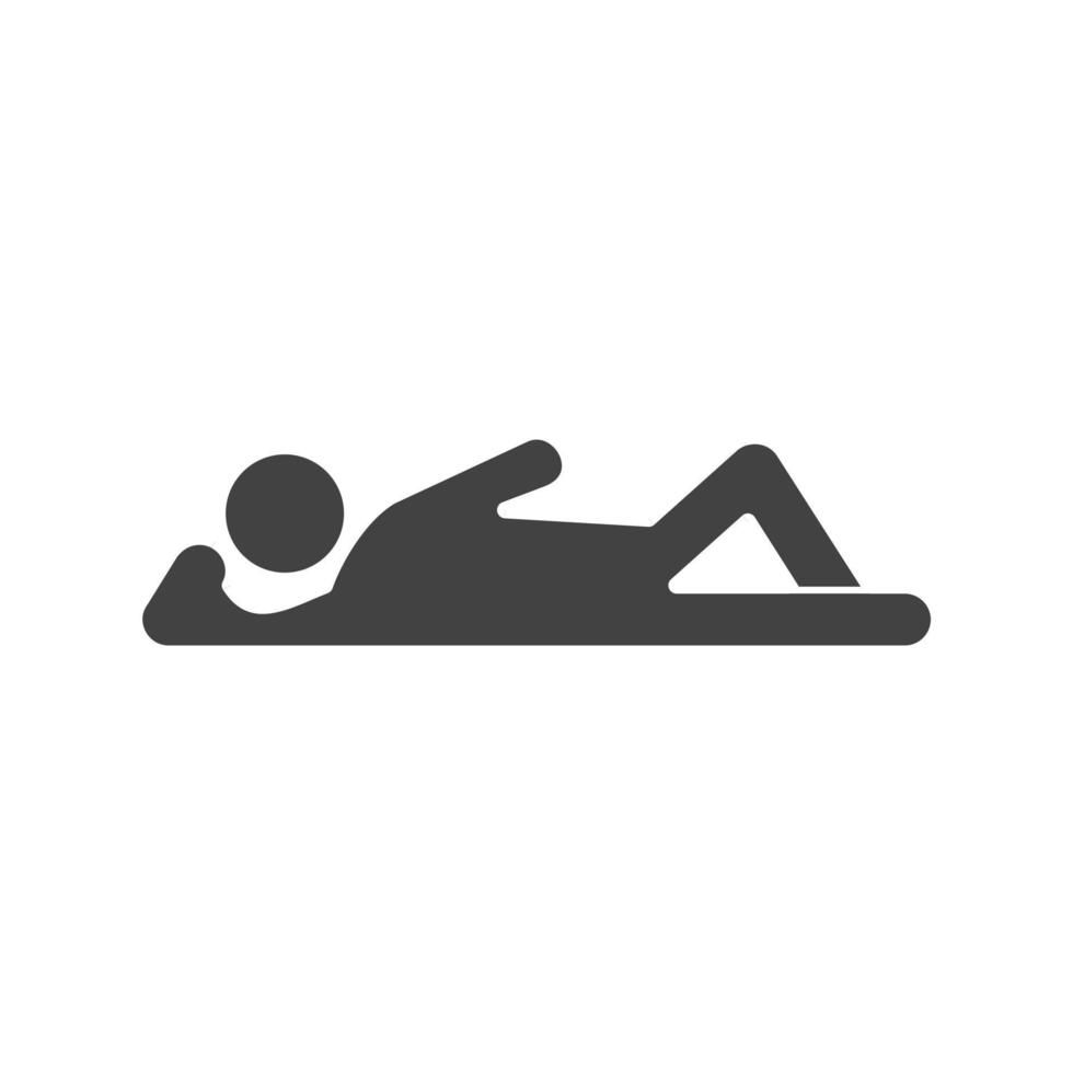 Lying Down Glyph Black Icon vector