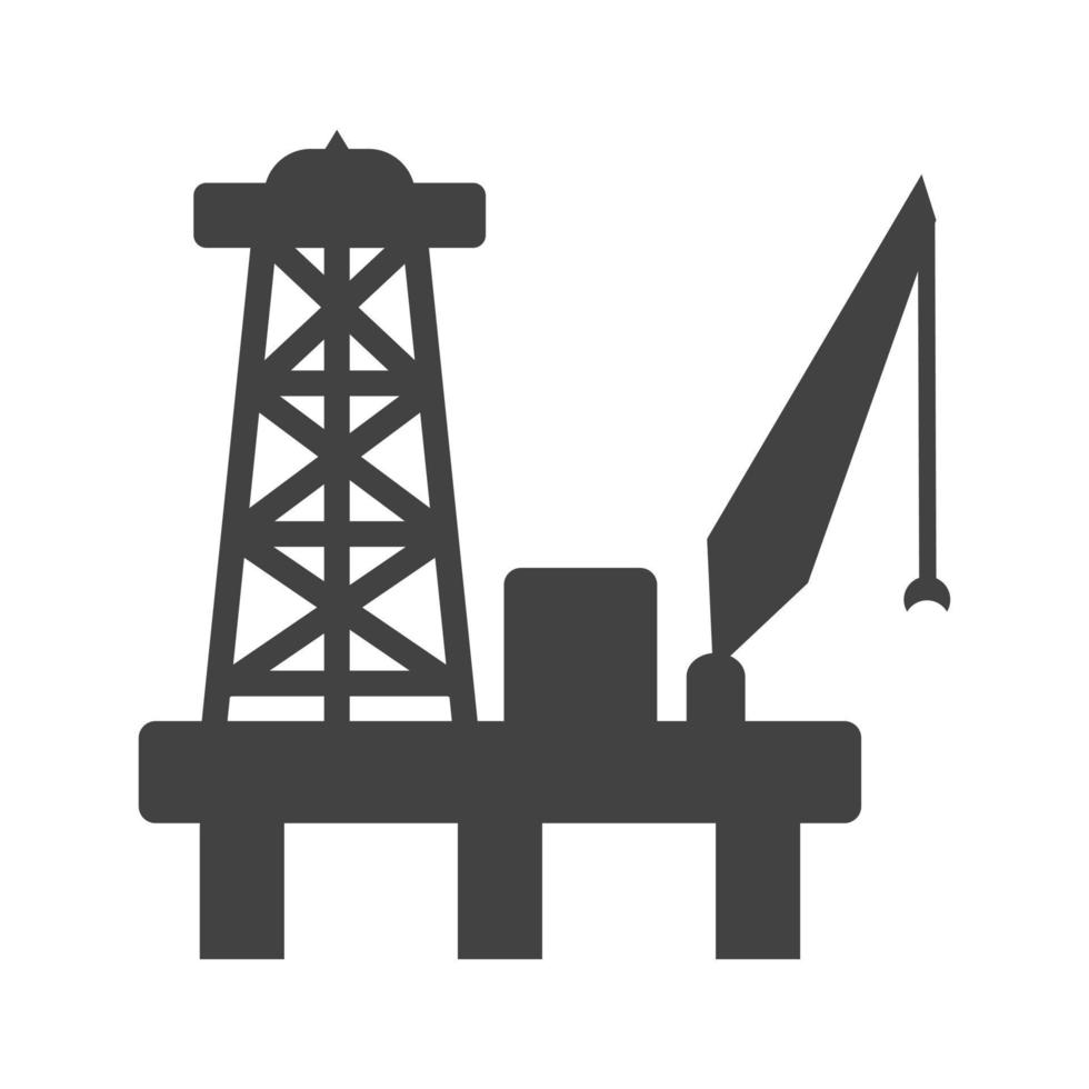 Oil Platform Glyph Black Icon vector