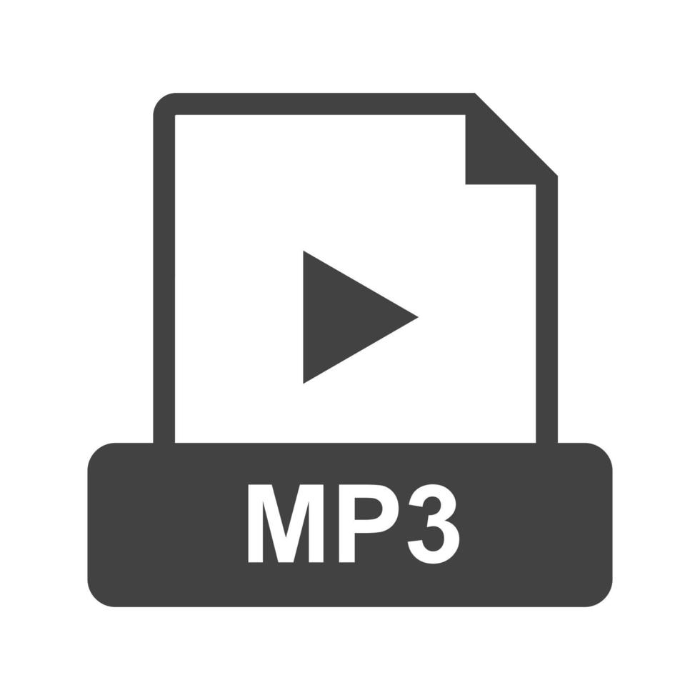 mp3 glifo icono negro vector