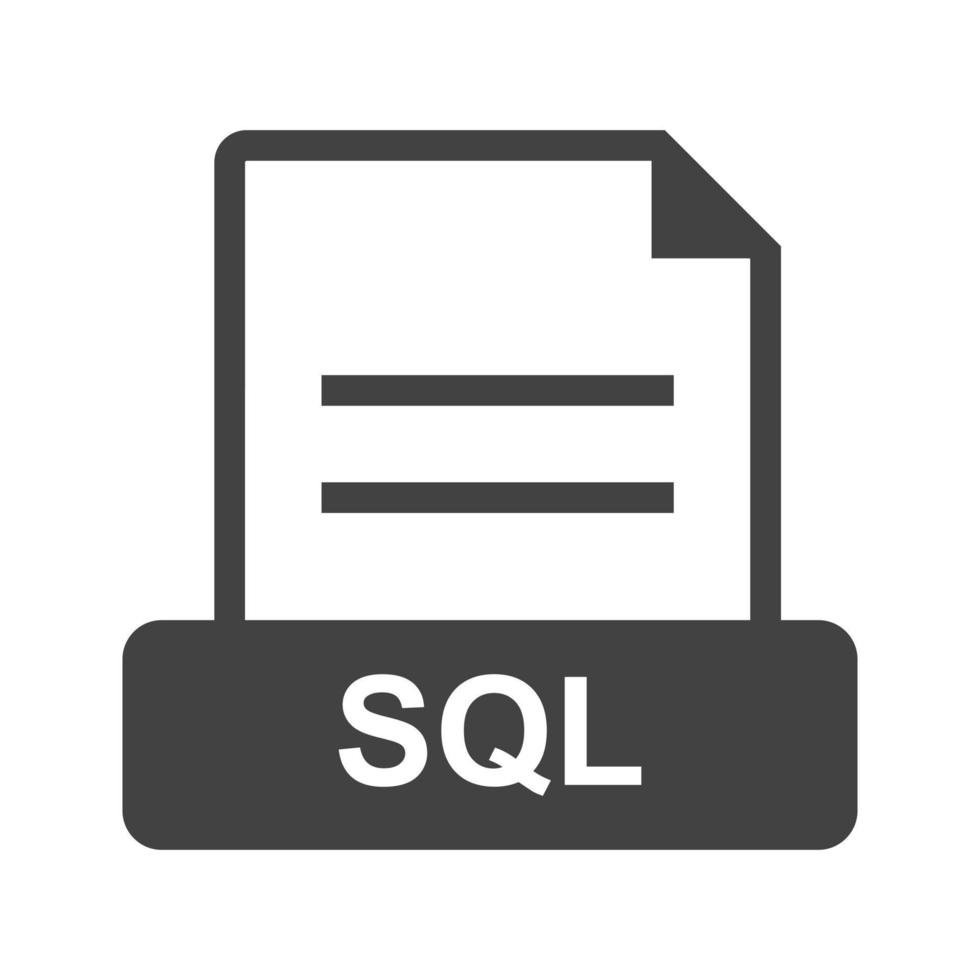 SQL Glyph Black Icon vector