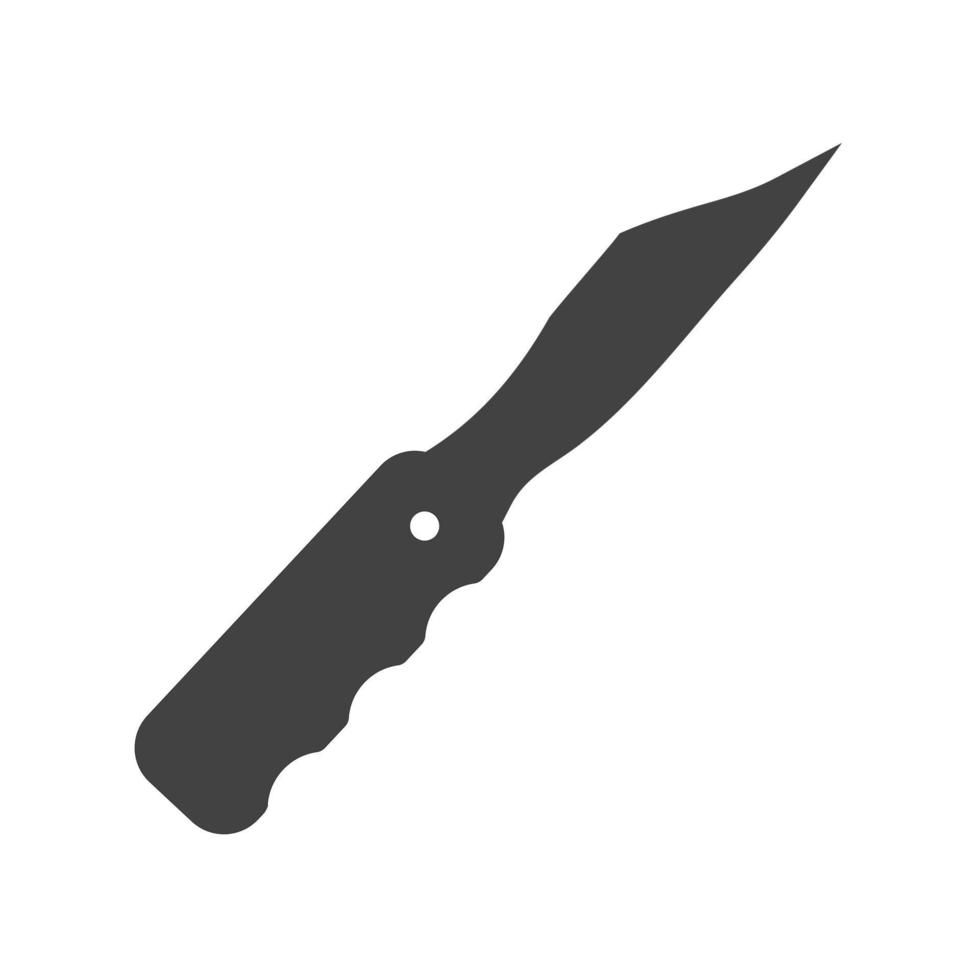 cuchillo de bolsillo glifo icono negro vector