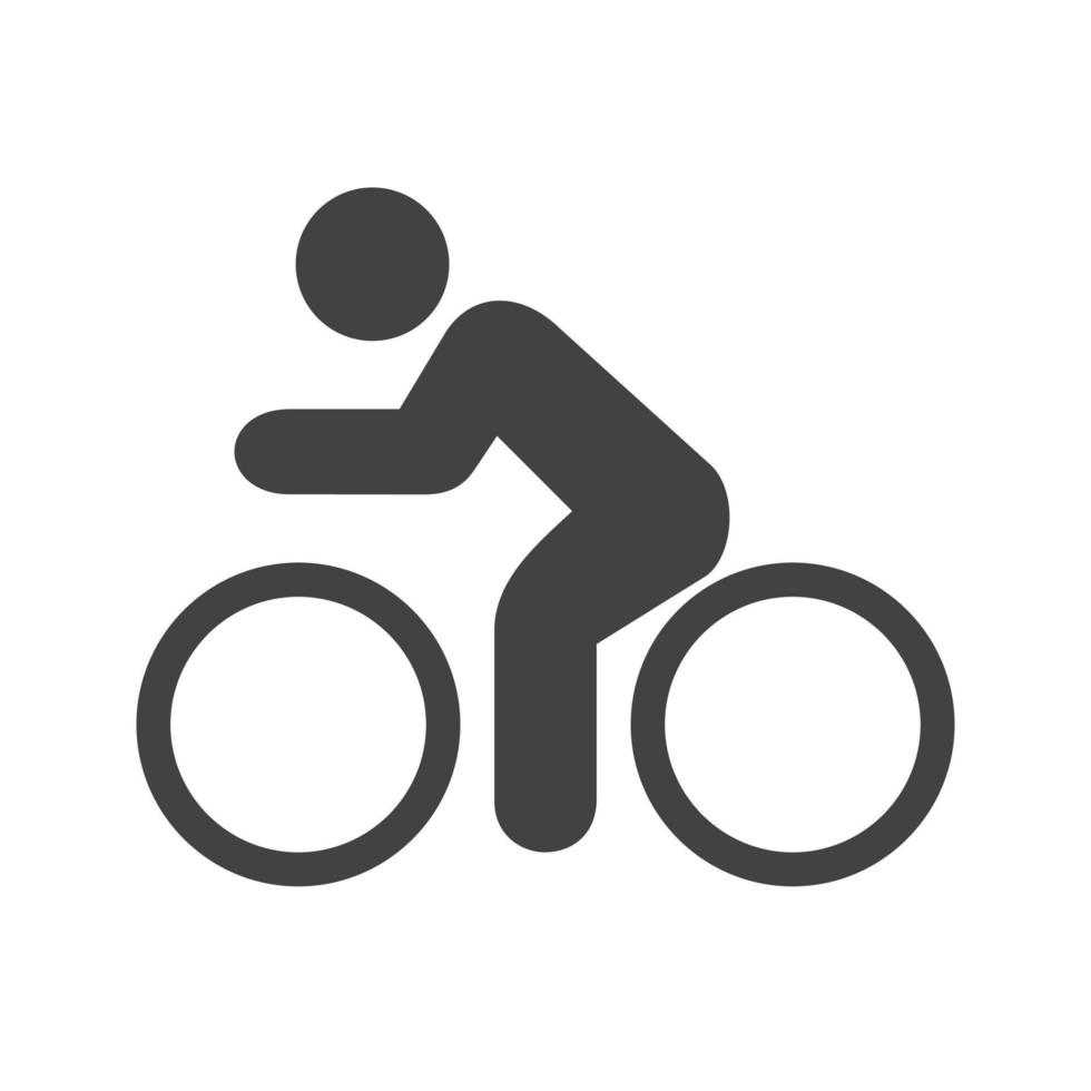 Cycling Person Glyph Black Icon vector