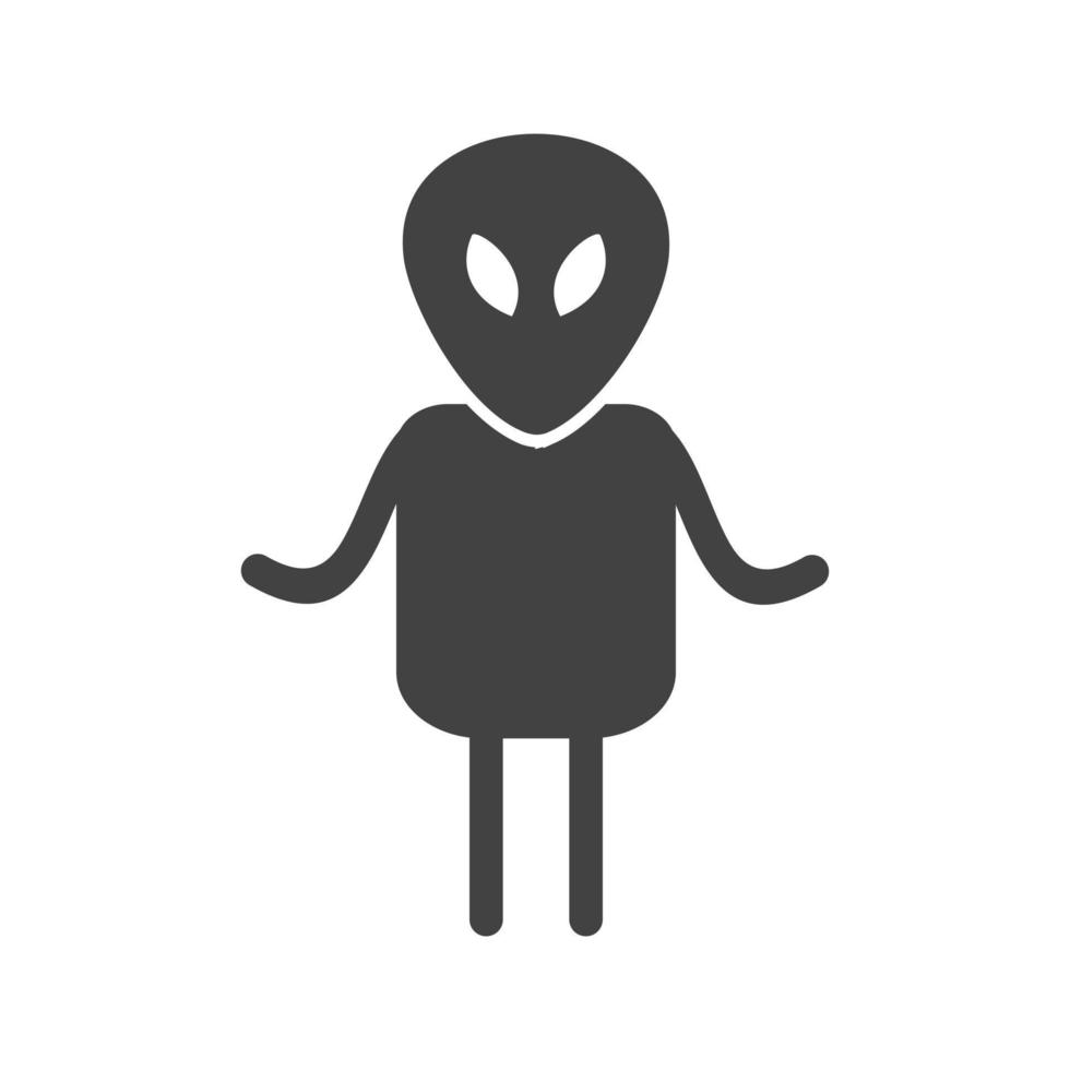 alien ii glifo icono negro vector