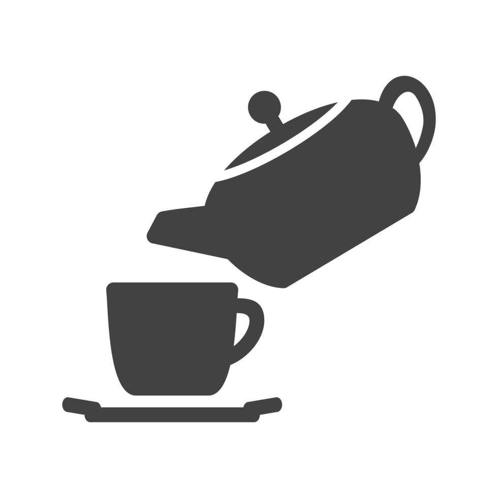 Pour Tea Glyph Black Icon vector