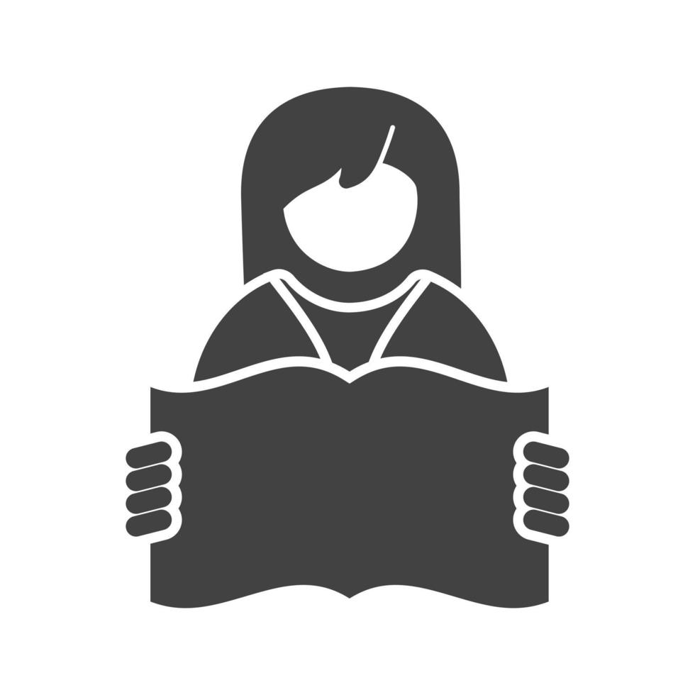 Reading Book Glyph Black Icon vector