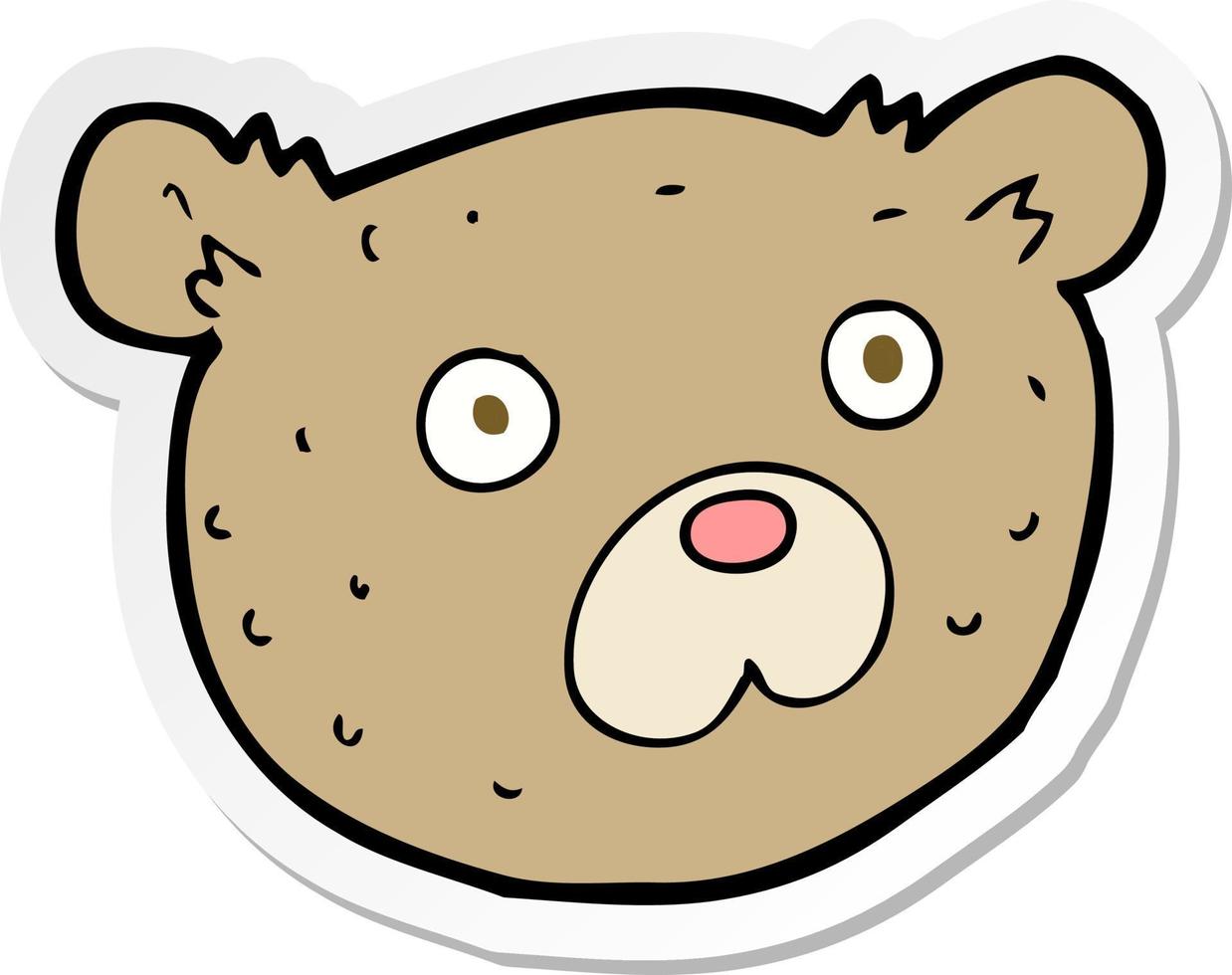 sticker of a cartoon teddy bear vector