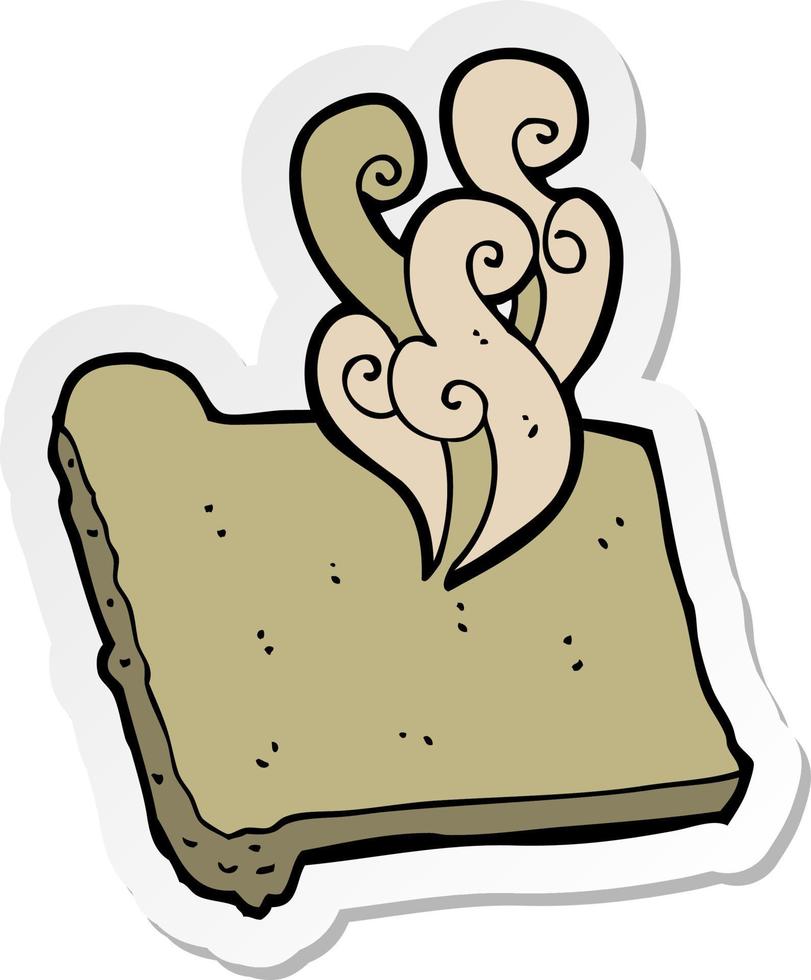 sticker of a cartoon hot toast vector