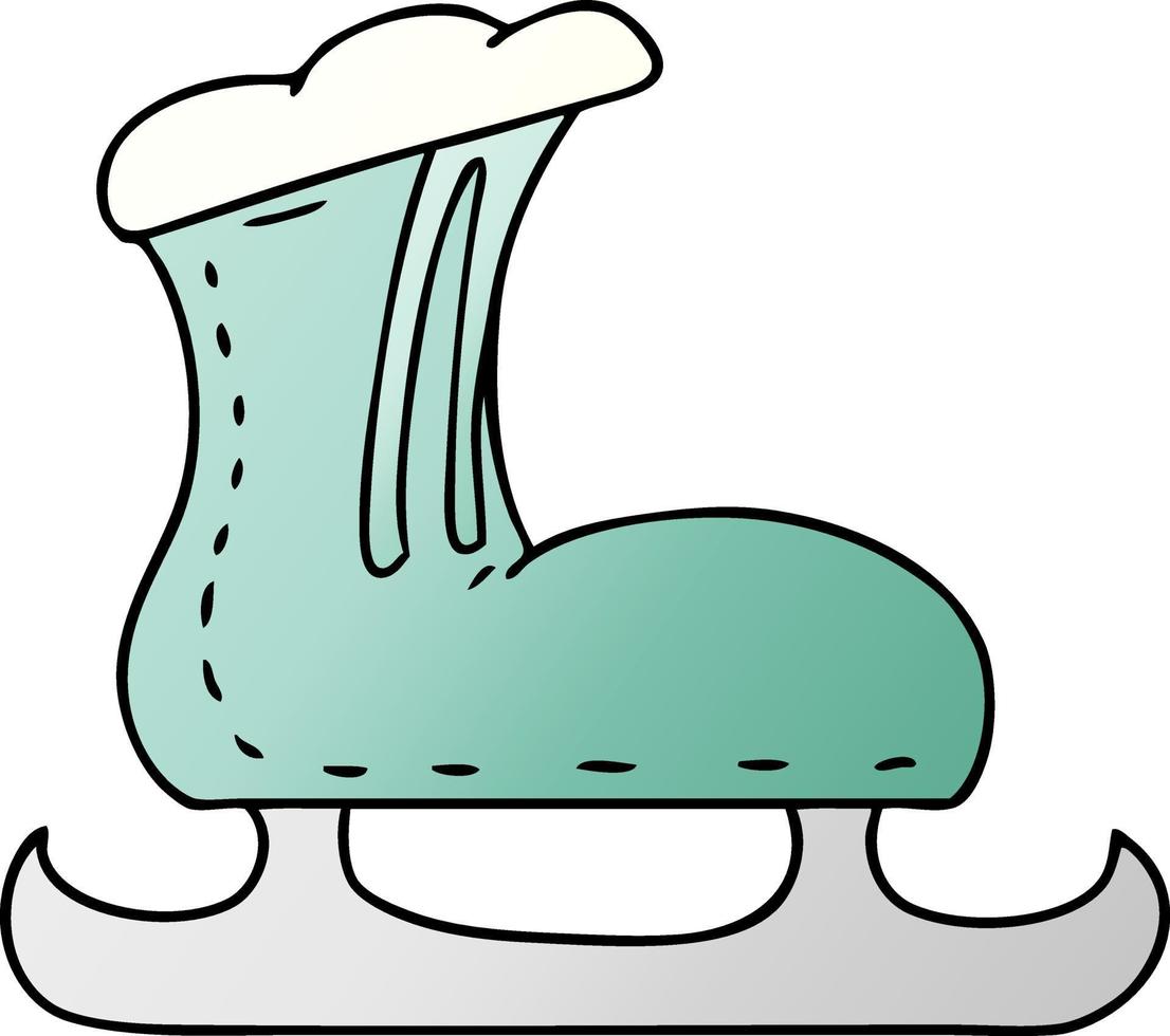 gradient cartoon doodle of an ice skate boot vector