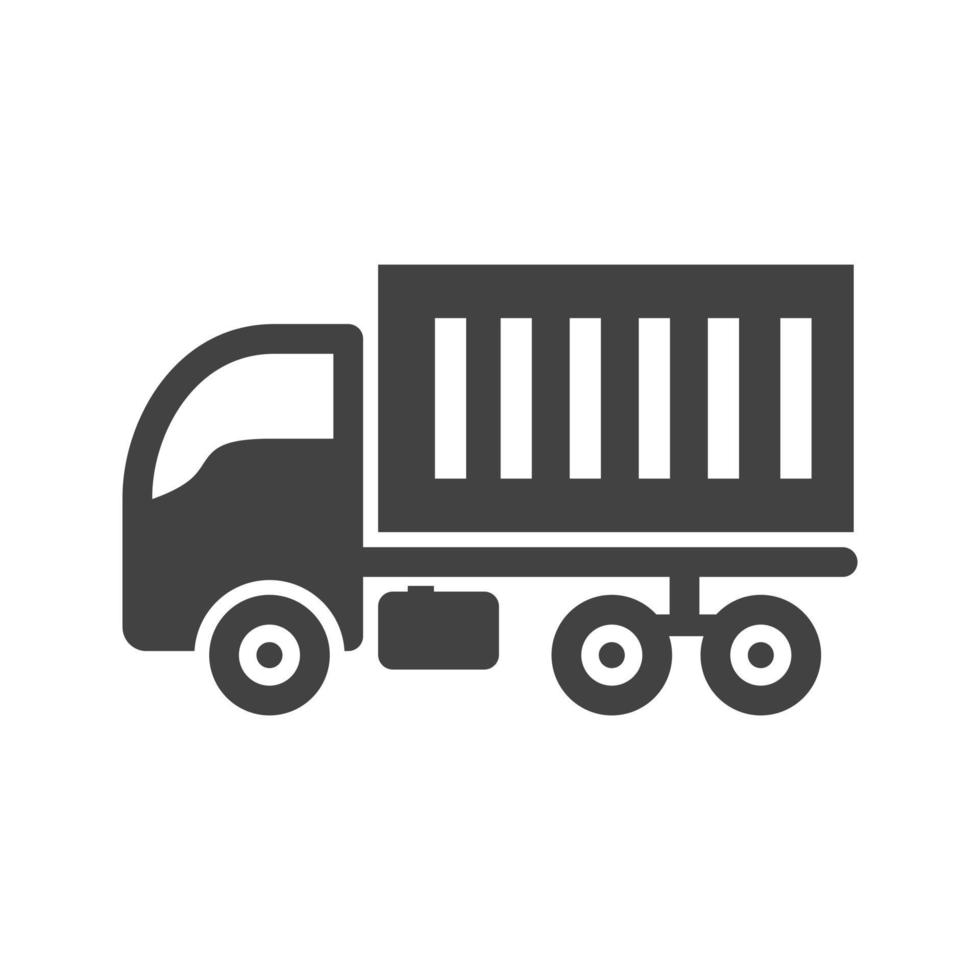 Moving Truck Glyph Black Icon vector