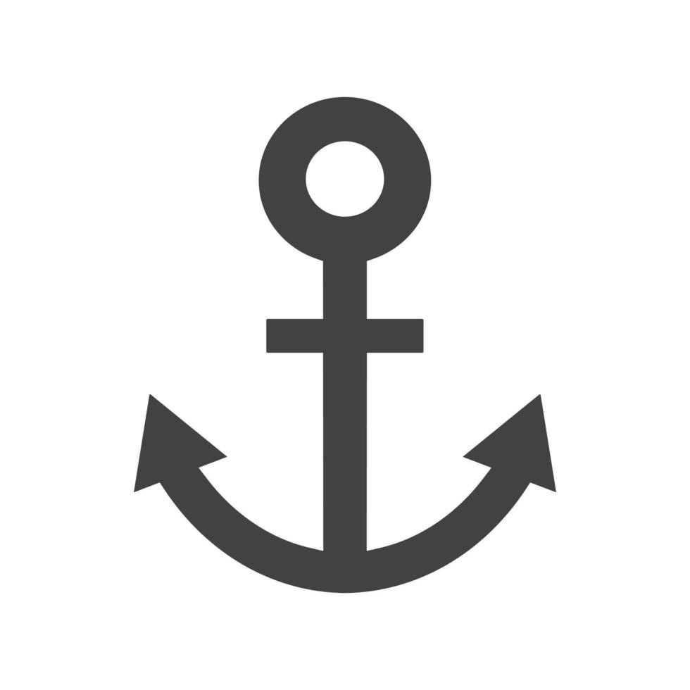 Anchor Glyph Black Icon vector