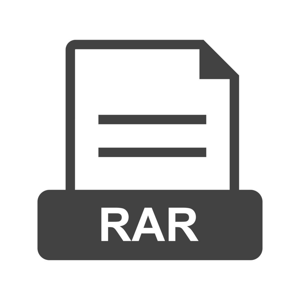 RAR Glyph Black Icon vector