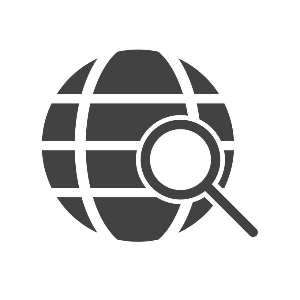 Global Search Glyph Black Icon vector