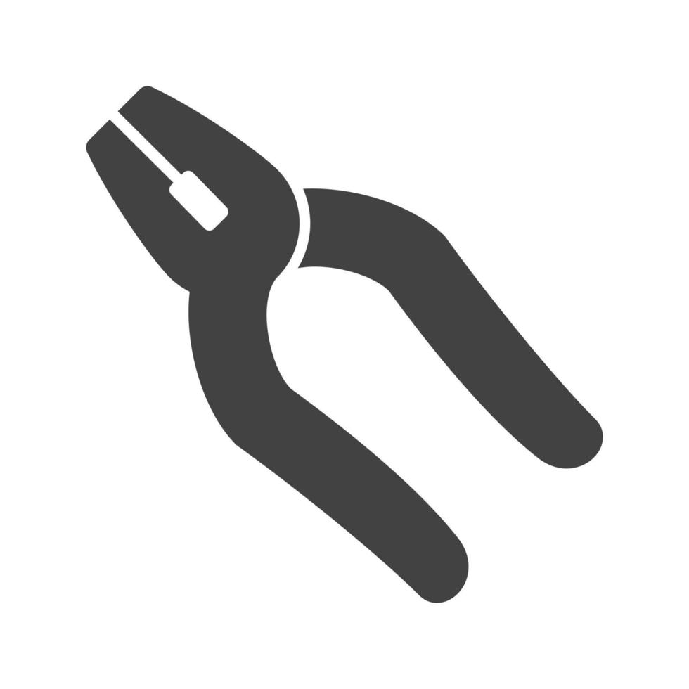 Pliers I Glyph Black Icon vector