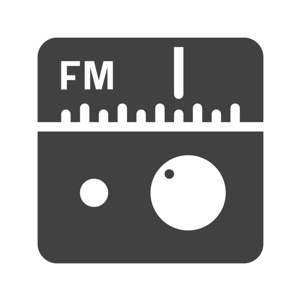 FM Radio Glyph Black Icon vector