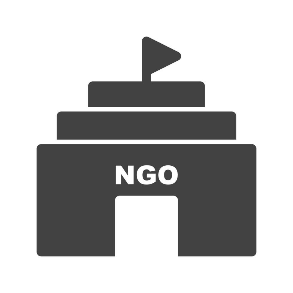 NGO Building Glyph Black Icon vector