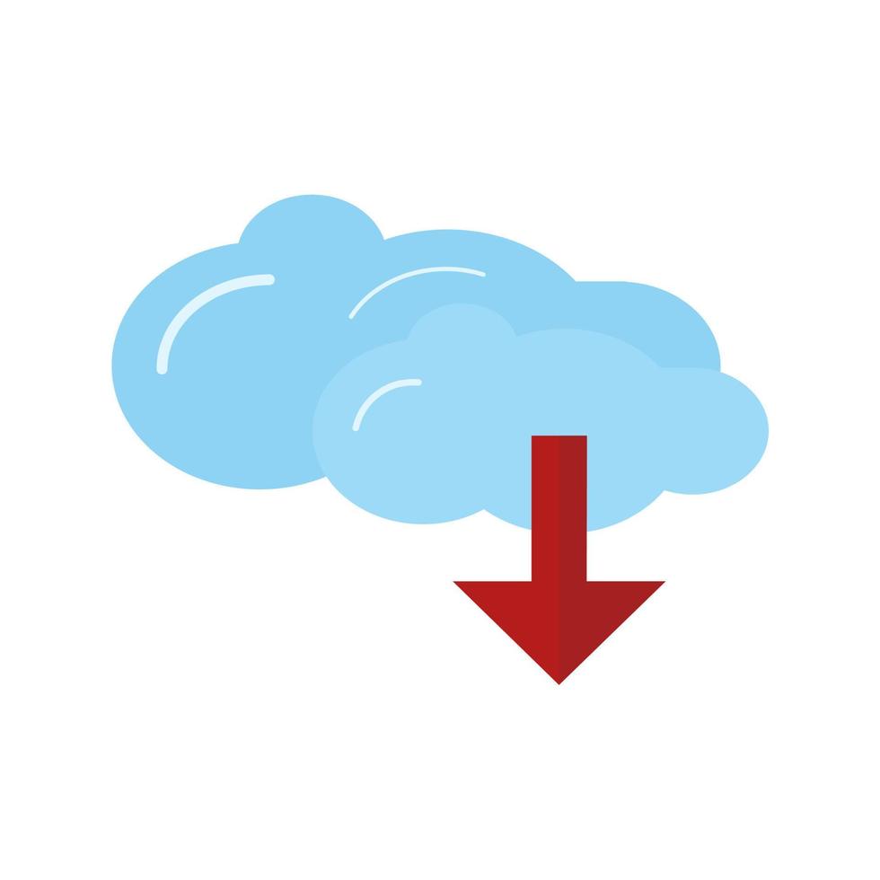 Downloads Flat Multicolor Icon vector
