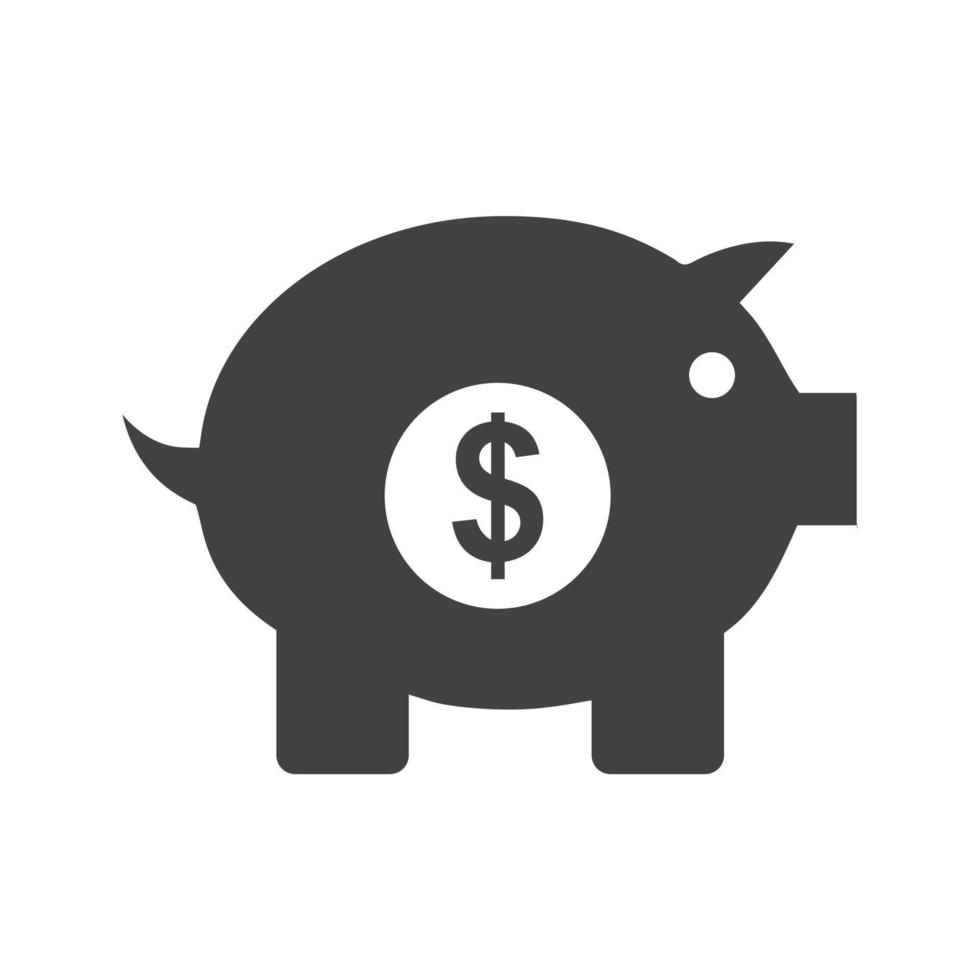 Piggy Bank Glyph Black Icon vector