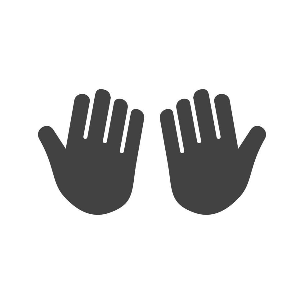 Praying Hands Glyph Black Icon vector