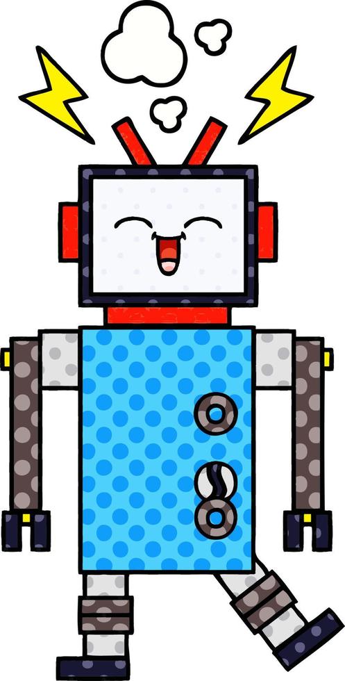 robot de dibujos animados de estilo cómic vector