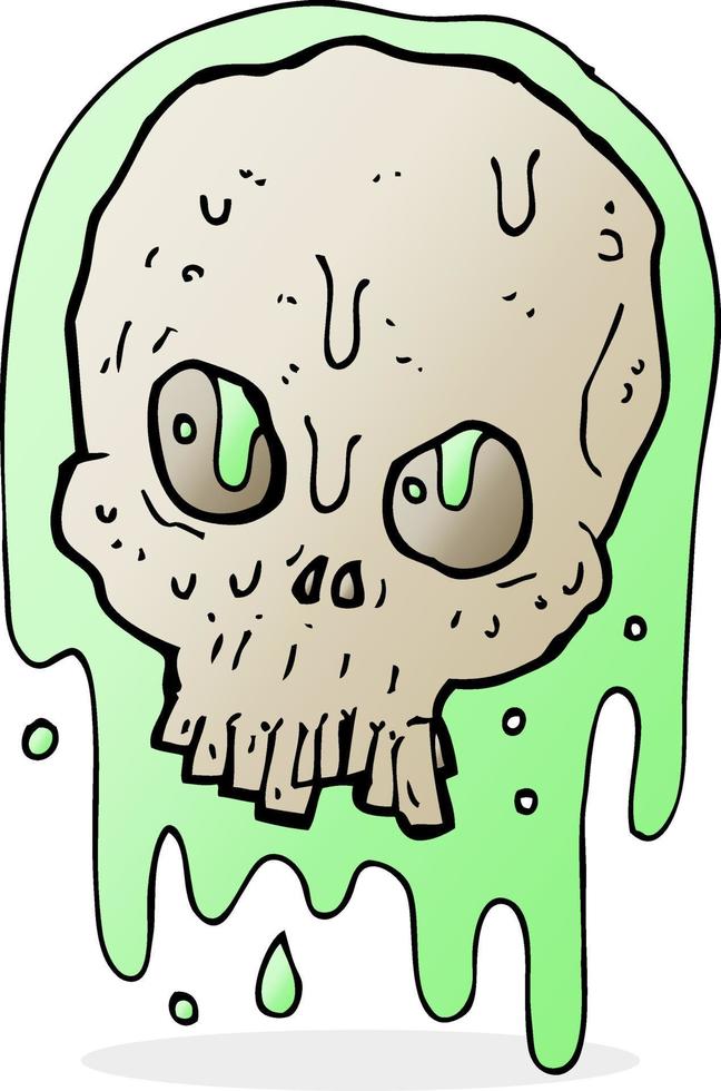 cartoon slimy skull vector