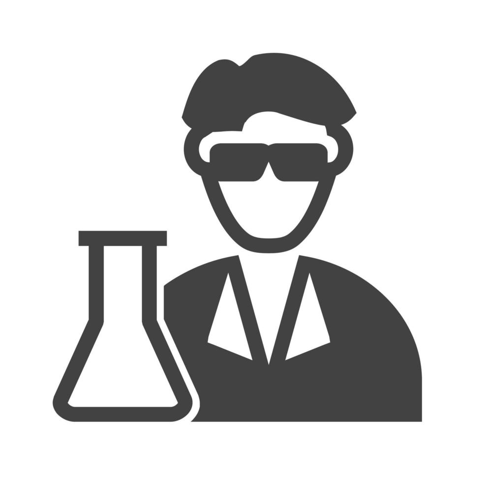 Scientist Glyph Black Icon vector