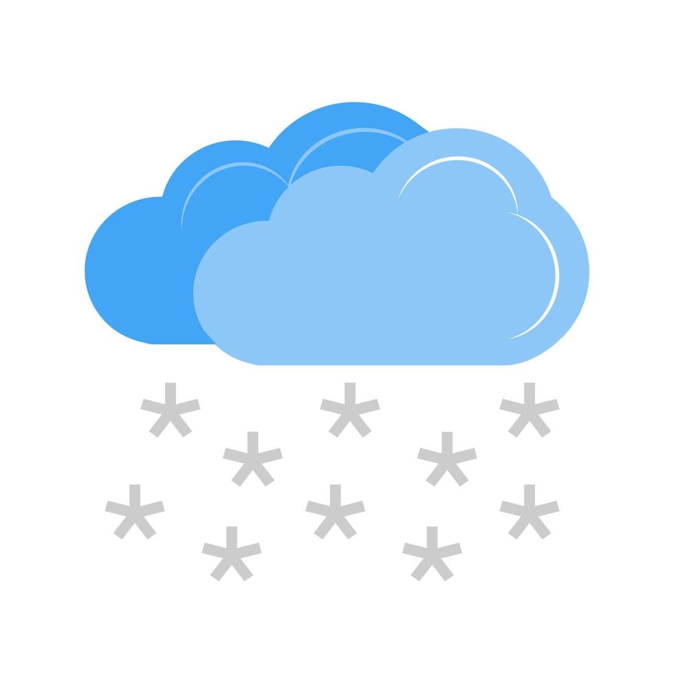 icono multicolor plano nevando fuerte vector