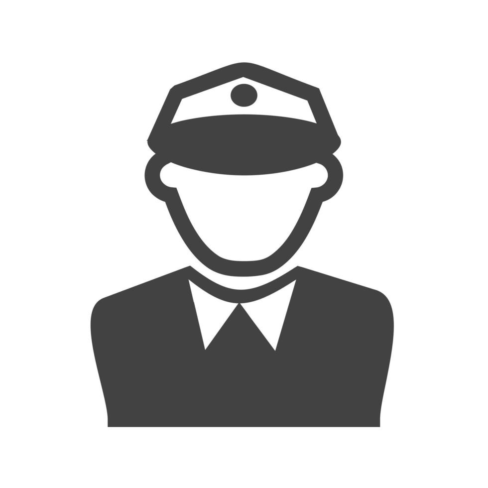 Police Man Glyph Black Icon vector