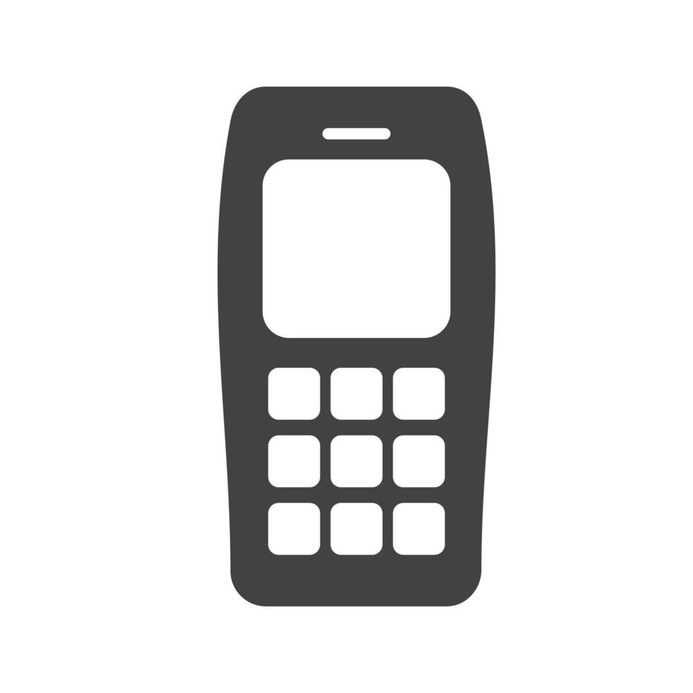 Cell Phone Glyph Black Icon vector