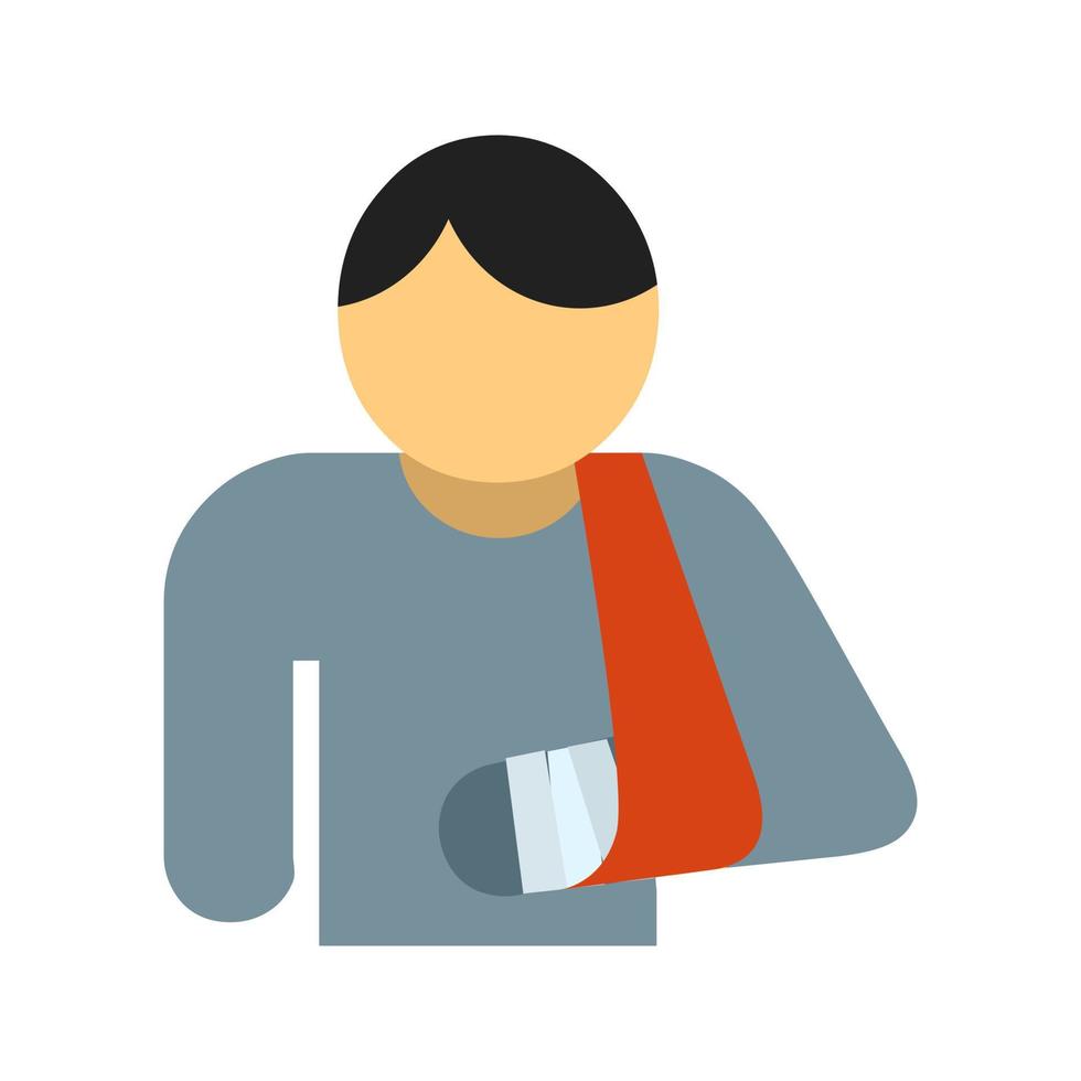 Bandaged Person Flat Multicolor Icon vector