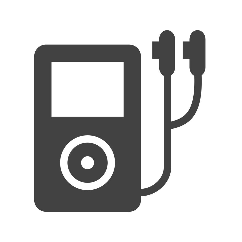 Music Player Glyph Black Icon vector