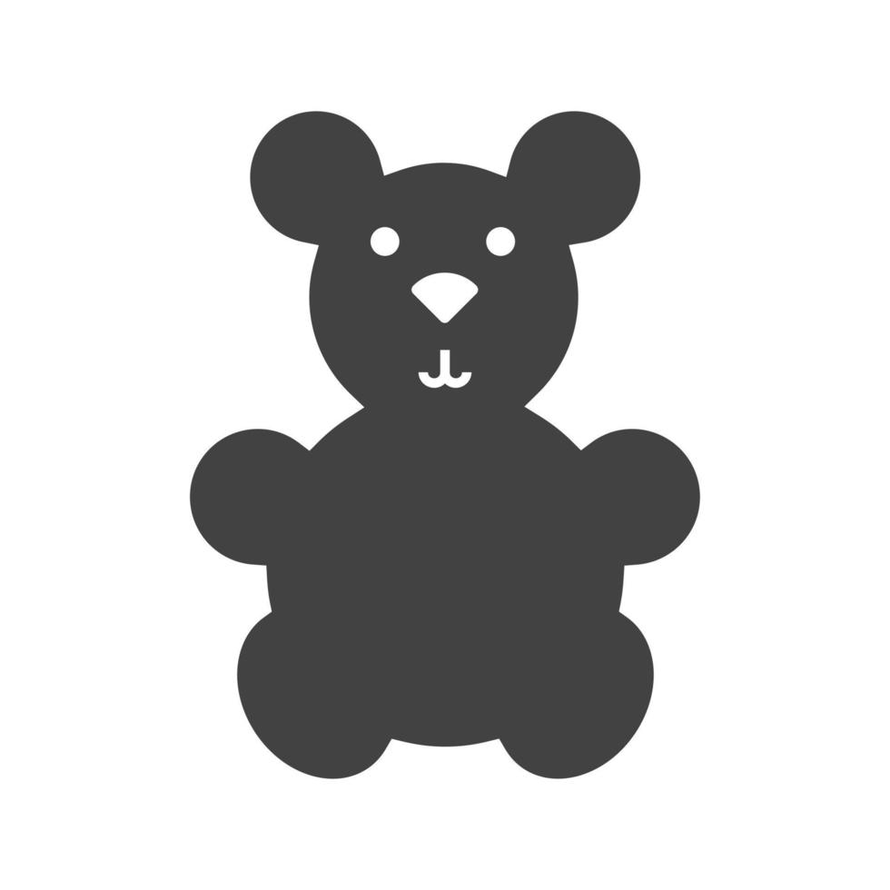 Stuffed Bear Glyph Black Icon vector