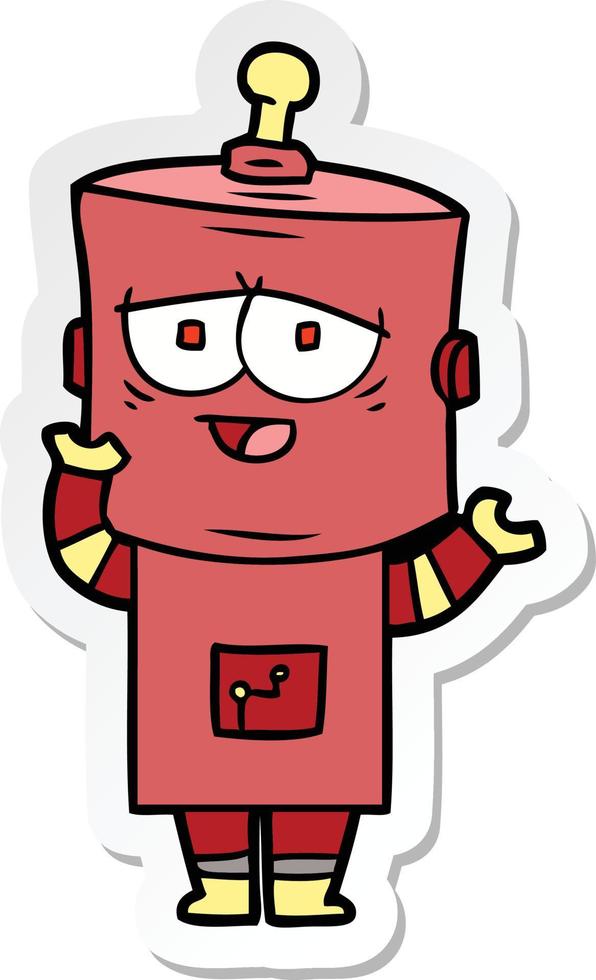 sticker of a cartoon robot vector