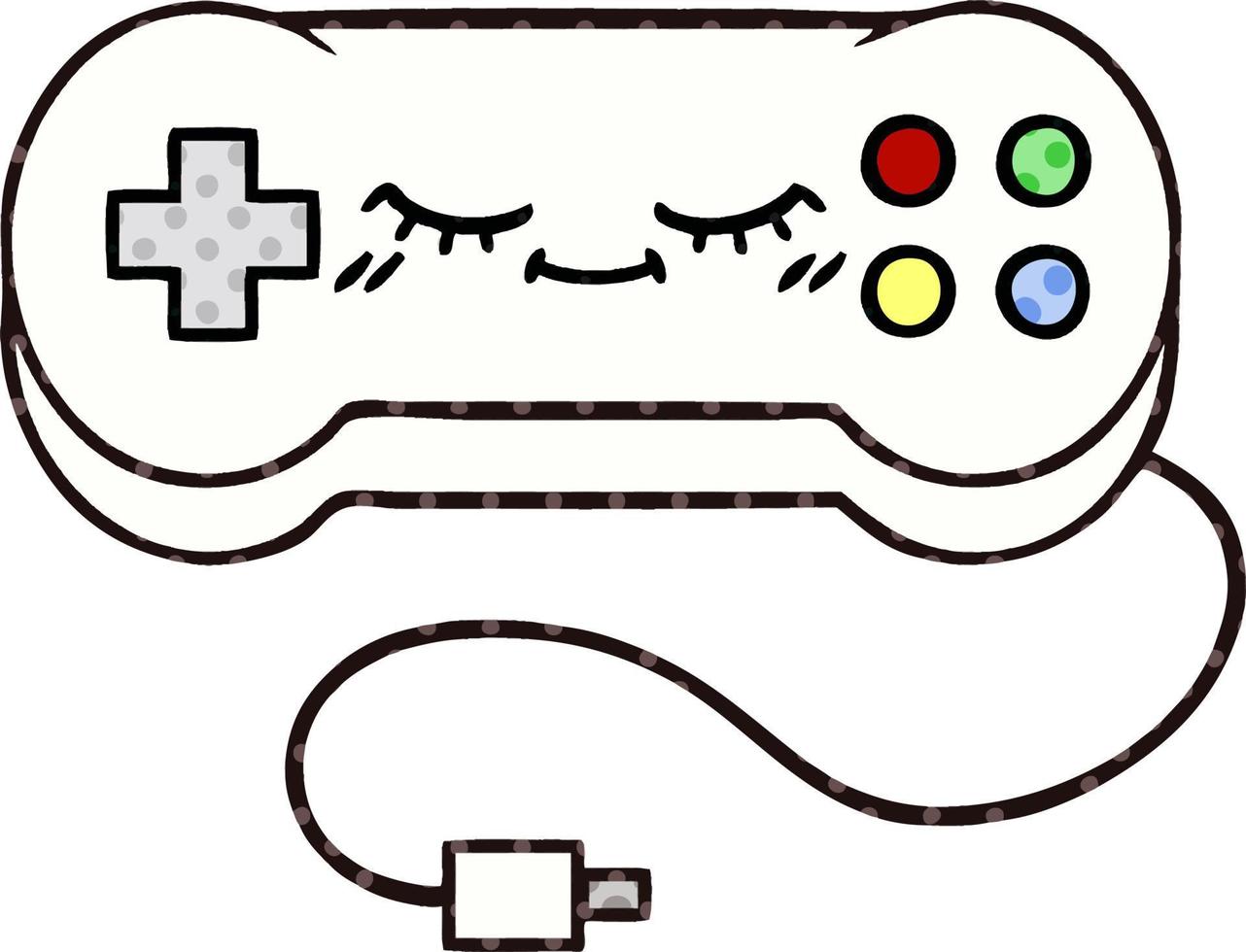 comic book style cartoon game controller vector