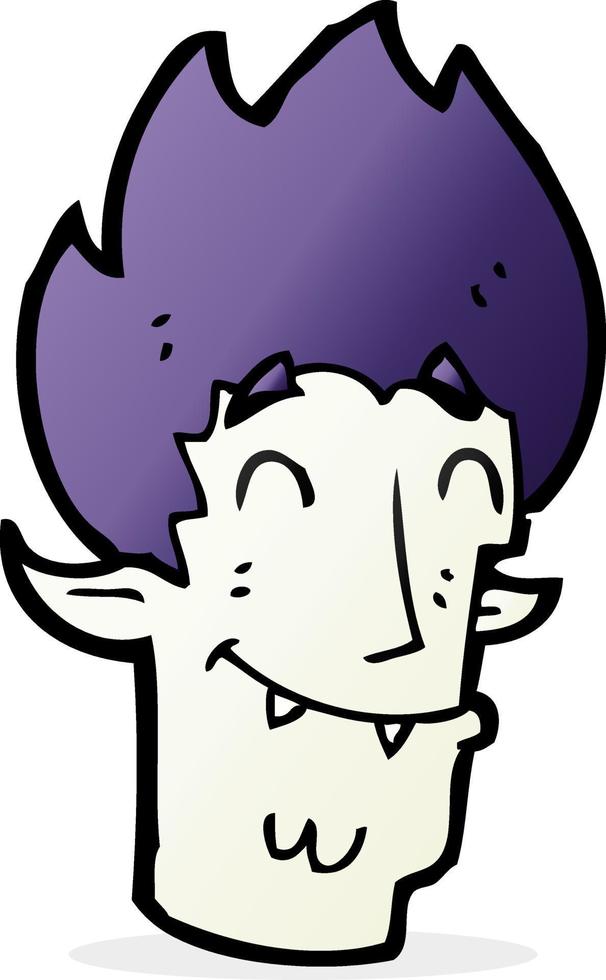 cartoon happy vampire head vector