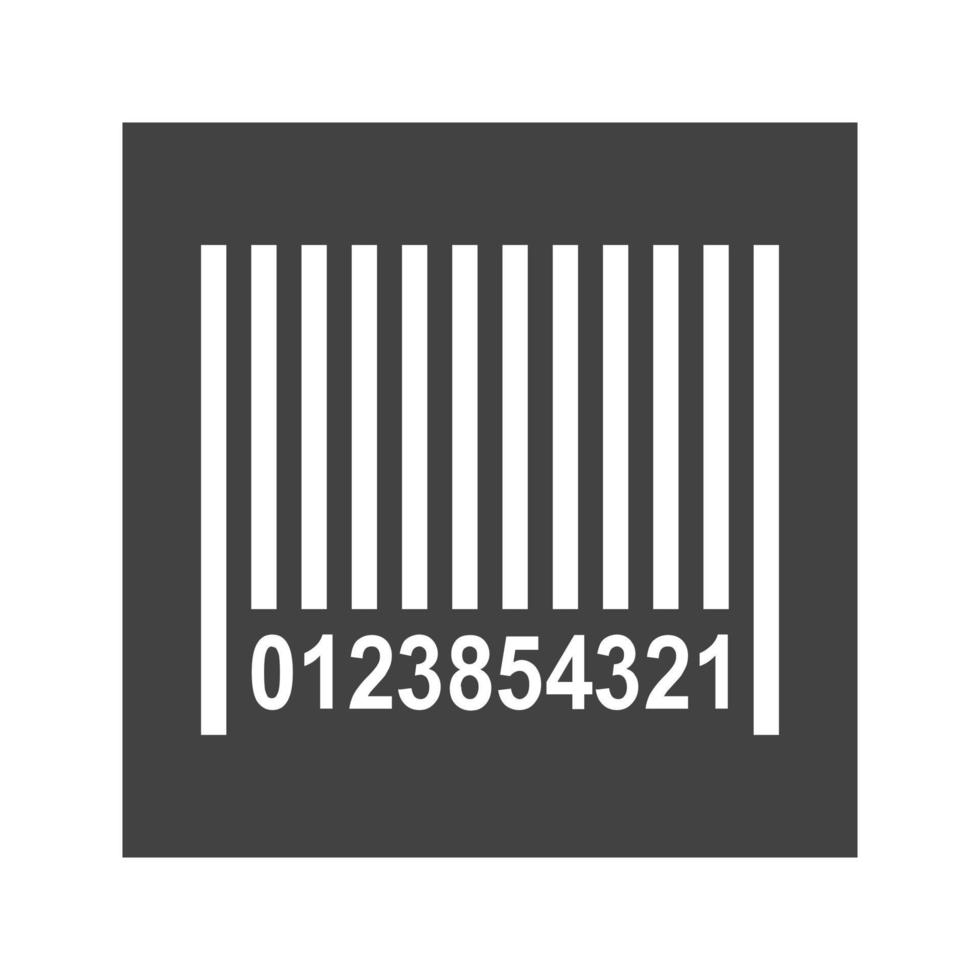 Barcode Glyph Black Icon vector