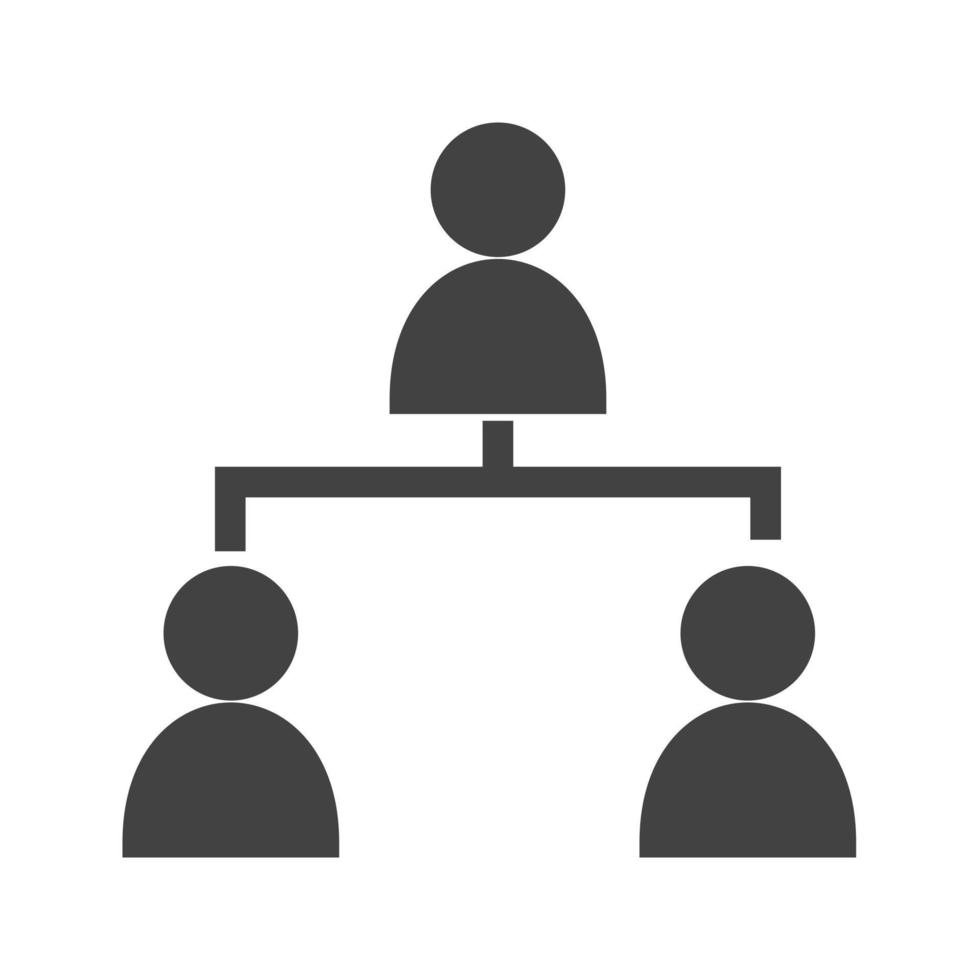 Connected Users II Glyph Black Icon vector