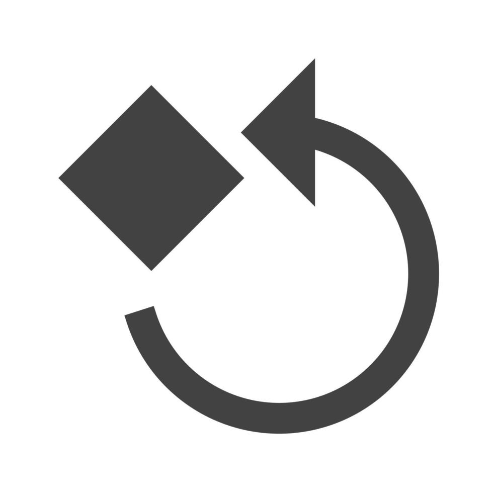 Rotate 90 Degrees Glyph Black Icon vector