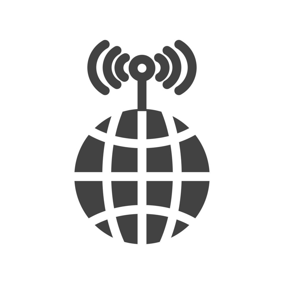 Global Signals Glyph Black Icon vector