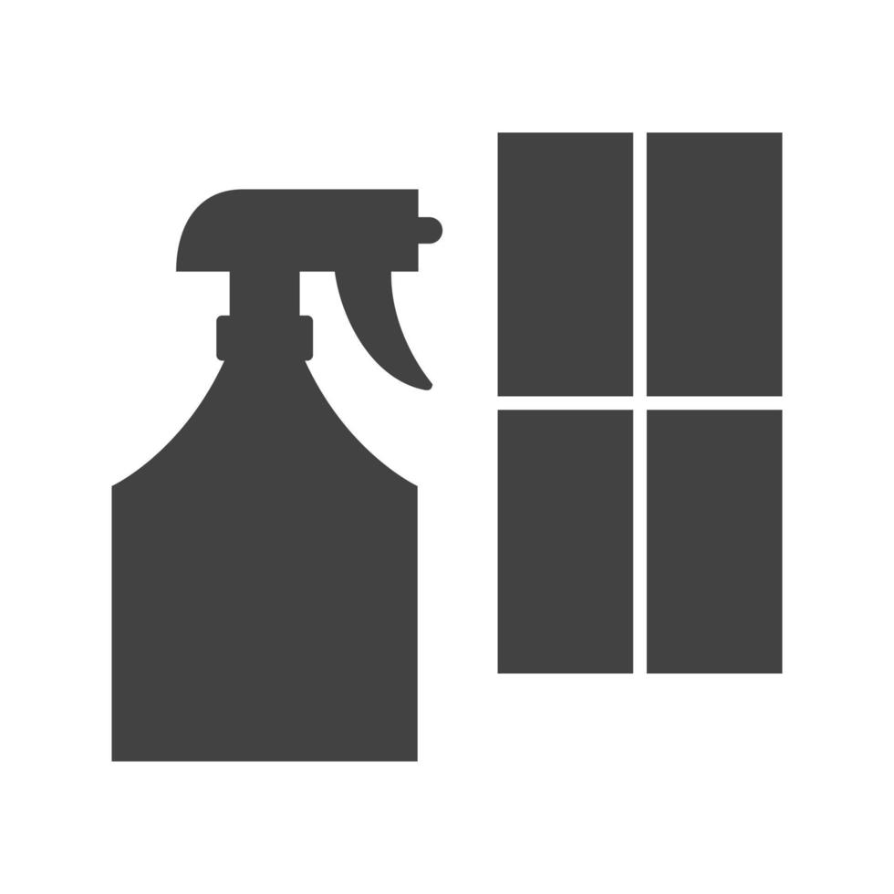 agente de limpieza de ventanas glifo icono negro vector