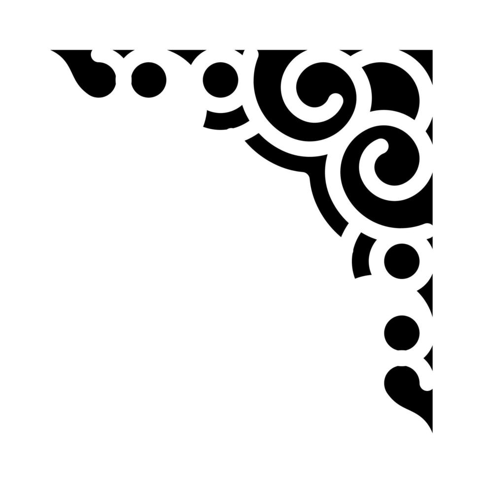 ornament corner glyph icon vector illustration flat