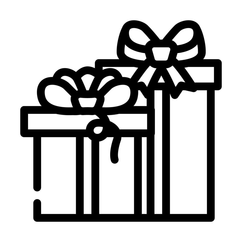 ilustración de vector de icono de línea de cajas de regalo de navidad